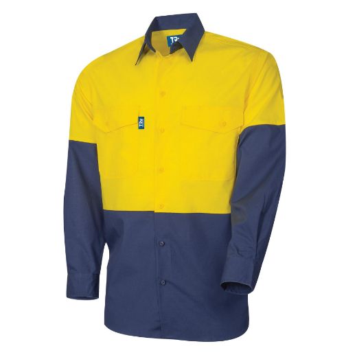 Picture of Tru Workwear Ripstop Cotton L/S Vented Hi-Vis Shirt